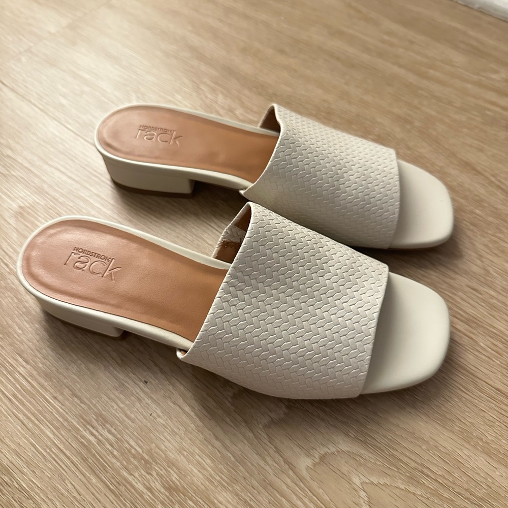 Textured Cream Mules by Nordstrom Rack